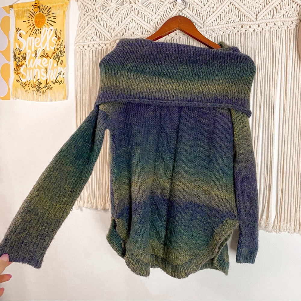 77 Sisters Wool Alpaca Blend Cowl Neck Knit Sweater Size Small